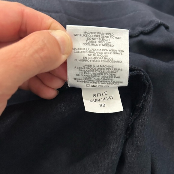 Ellen Tracy Women’s Navy Blue Linen Capris Pants Elastic Waistband Size 1X - Picture 9 of 9